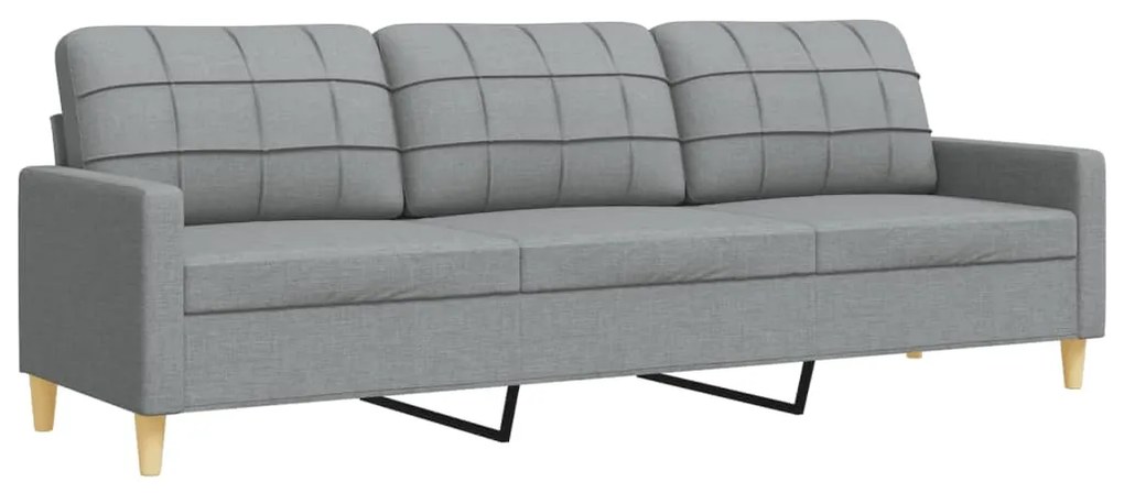 2 pcs conjunto de sofás tecido cinzento-claro