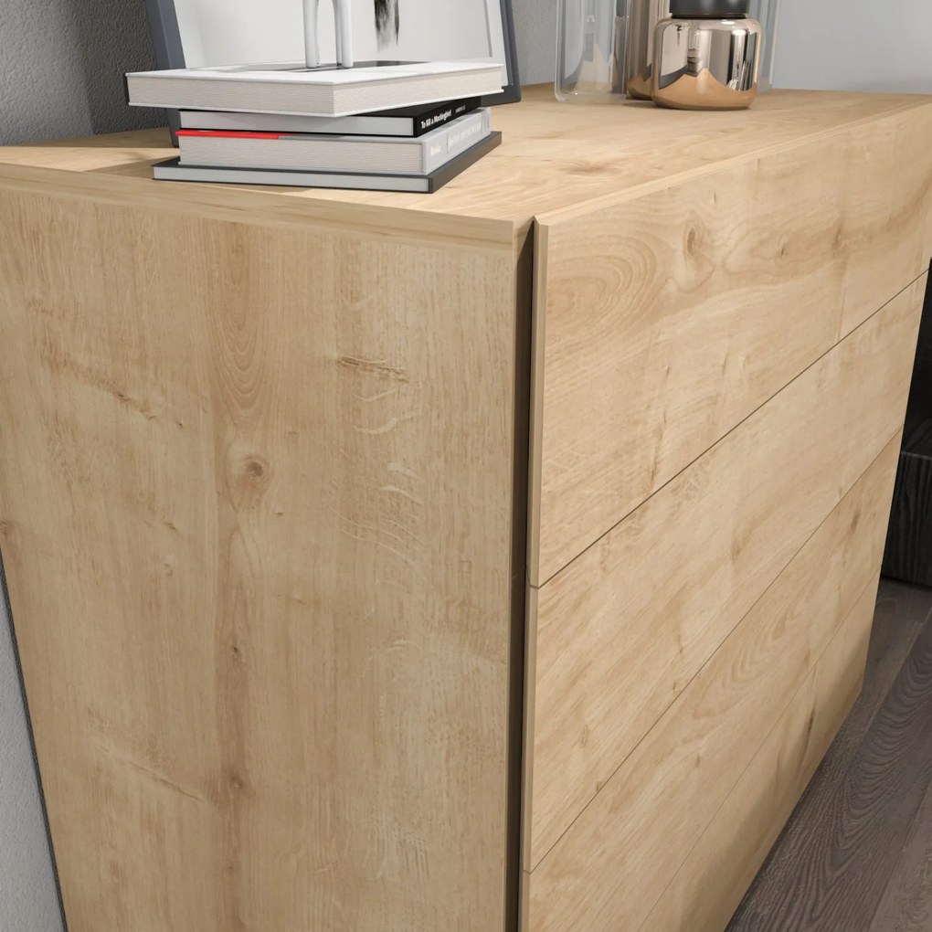 Cómoda Lines – Carvalho – 90 cm x 45 cm x 81,6 cm