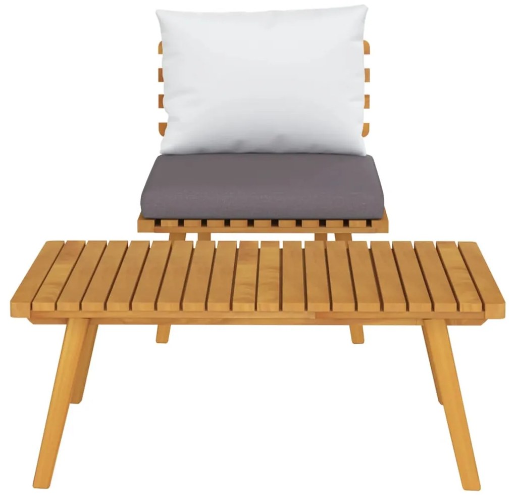 2 pcs conjunto lounge de jardim c/ almofadões acácia maciça