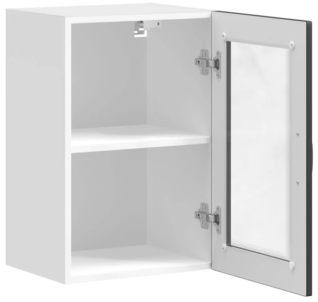 Armário de parede de cozinha com porta de vidro Porto preto