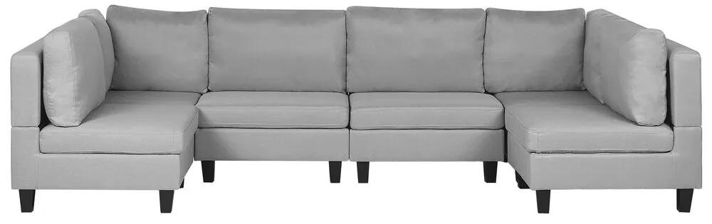 Sofá modular de 6 lugares em tecido cinzento claro FEVIK Beliani