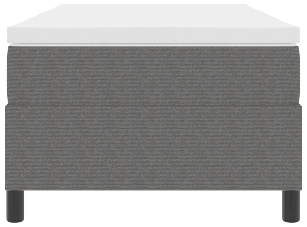 Cama Box Spring com Colchão Cinza Individual Tecido de Veludo