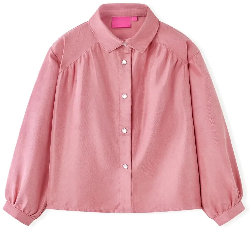 Blusa para criança com mangas abalonadas rosa-velho 128