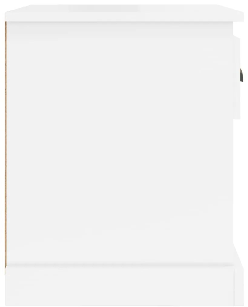 Mesa cabeceira 39x39x47,5cm derivados madeira branco brilhante