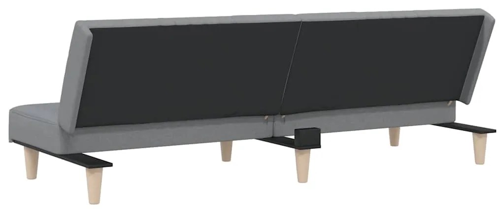 Sofá-cama tecido cinzento-claro