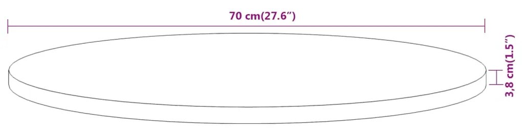 Tampo de mesa redondo Ø70x3,8 cm madeira de acácia maciça