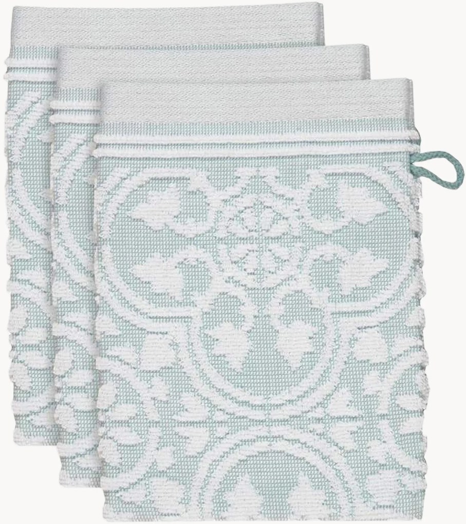 Toalhas jacquard em algodão felpudo Tile de Pip, conjunto de 3