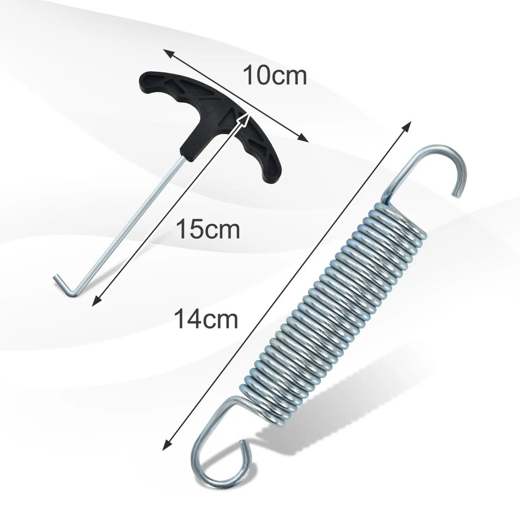 20 Molas de 14 cm para trampolim Molas para serviço pesado em aço galvanizado resistente à ferrugem com gancho em T de puxar prateado