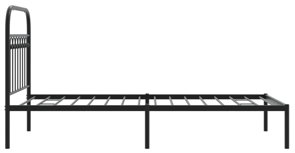 Estrutura de cama com cabeceira 90x200 cm metal preto