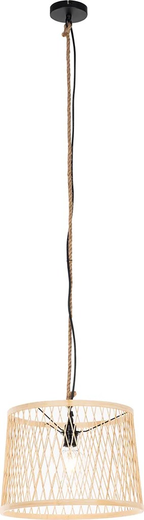 Candeeiro de suspensão rústico de exterior em vime 40 cm - Calamus