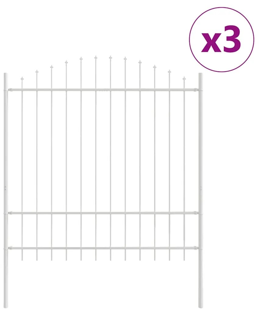 Cerca de Jardim Branca com Topo Arqueado - 5,1x1,75 m - Aço