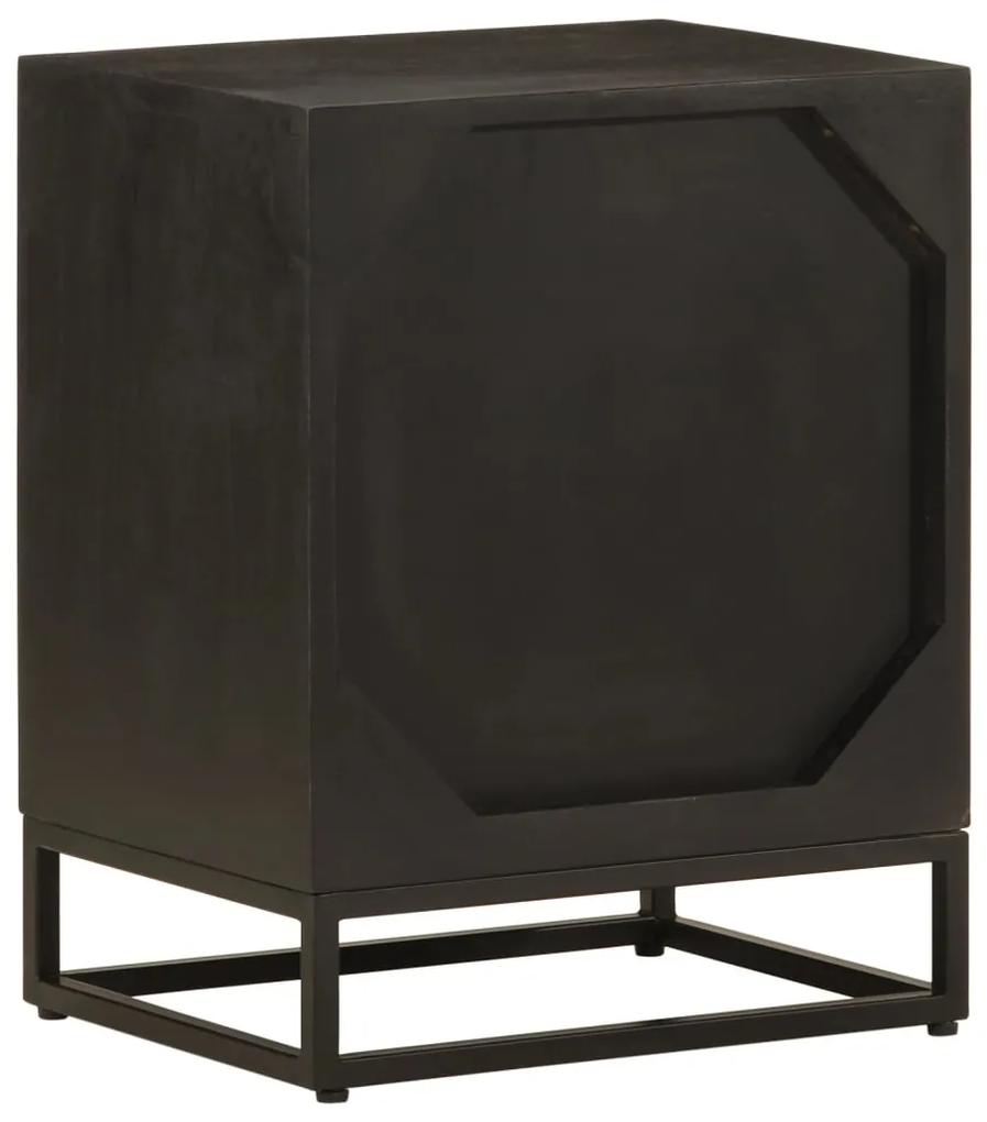 Mesa de cabeceira 40x30x50 cm mangueira maciça/ferro preto
