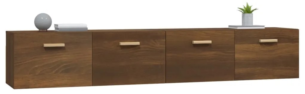 Armários parede 2pcs 100x36,5x35 cm derivados madeira castanho