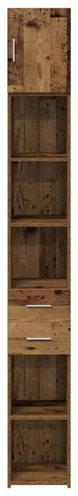 Armário Slim vidaXL Madeira Antiga 30x42.5x225 cm Madeira Engenharia
