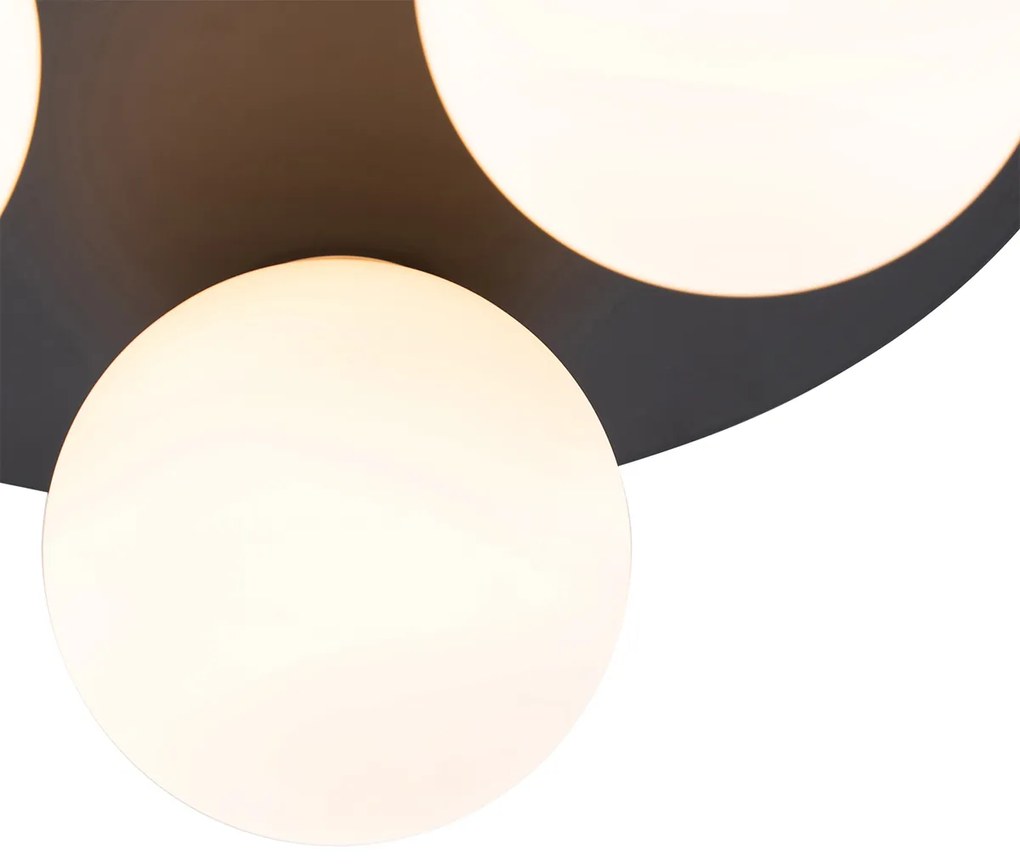 Candeeiro de teto moderno para casa de banho preto 3 luzes - Cederic Moderno