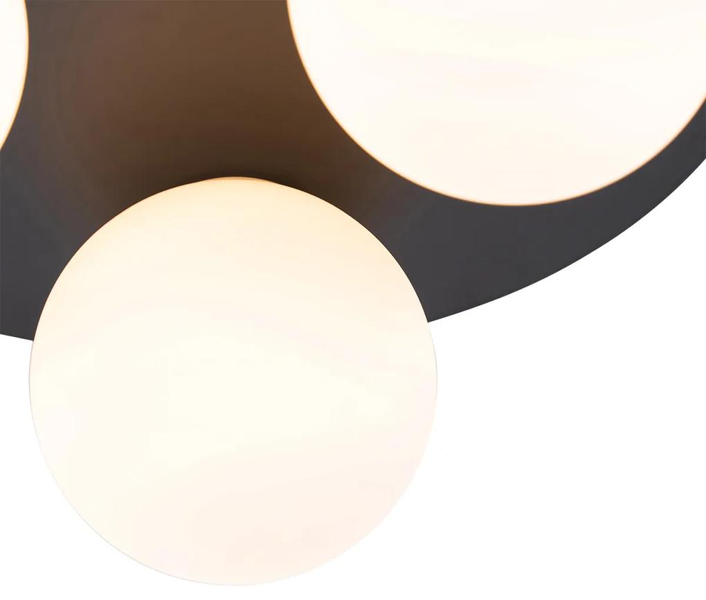 Moderna luminária de teto para banheiro preto 3 luzes - Cederic Moderno