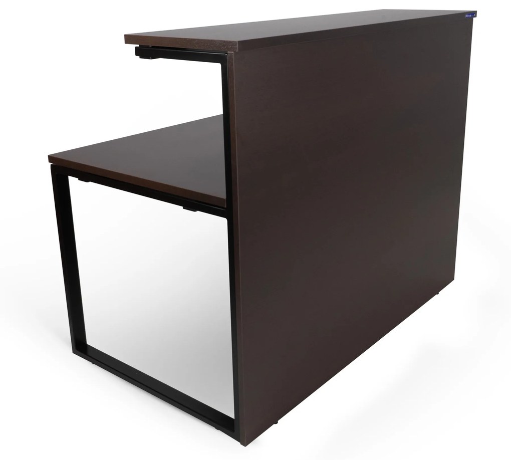 Balcão Receção 1600x800x1100mm Kclose Melamina Wengue / Preto