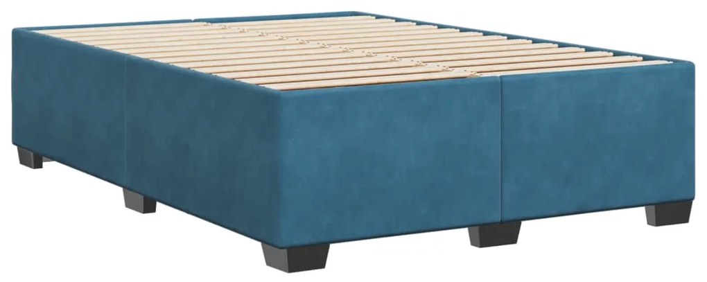 Estrutura de cama 140x200 cm veludo azul