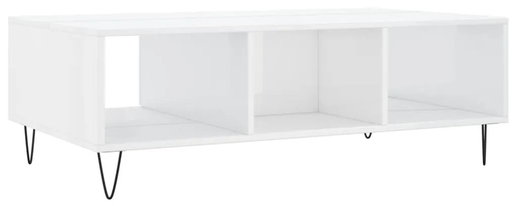 Mesa de centro 104x60x35 cm derivados madeira branco brilhante