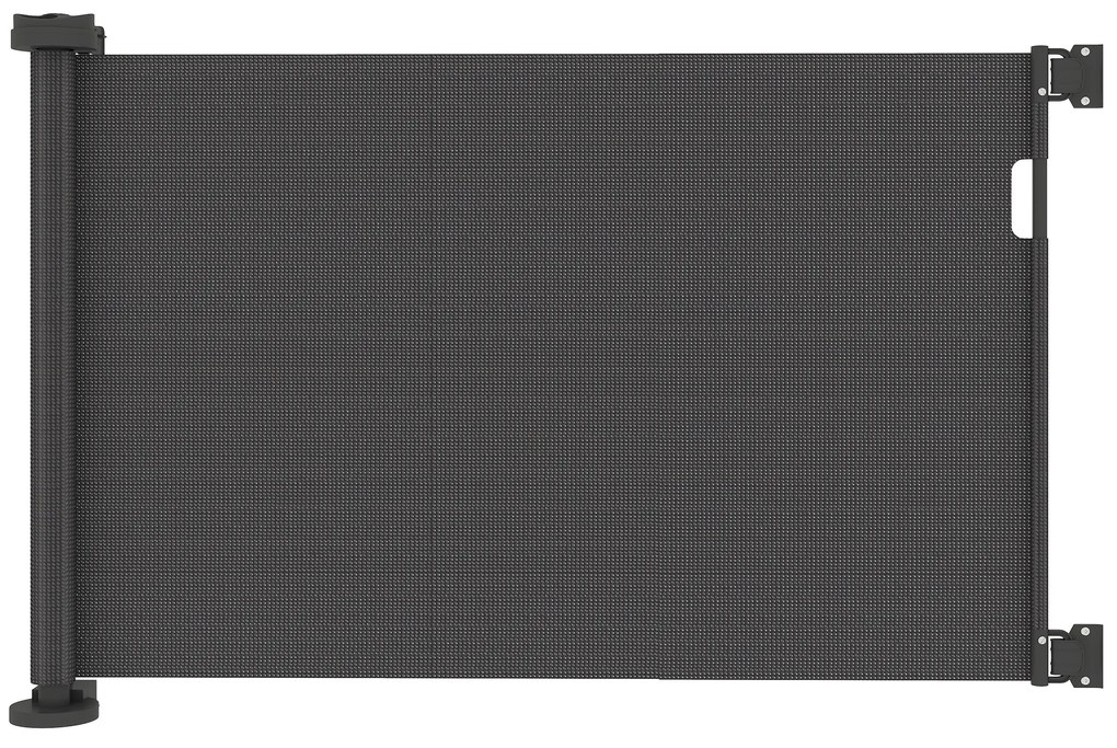 Barreira de Segurança para Cães Retrátil 0-136 cm para Cães Pequenos com Botão de Fecho Preto