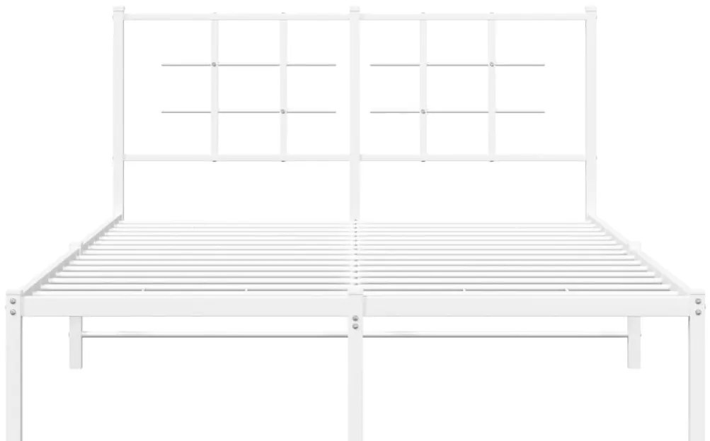 Estrutura de cama com cabeceira 140x190 cm metal branco