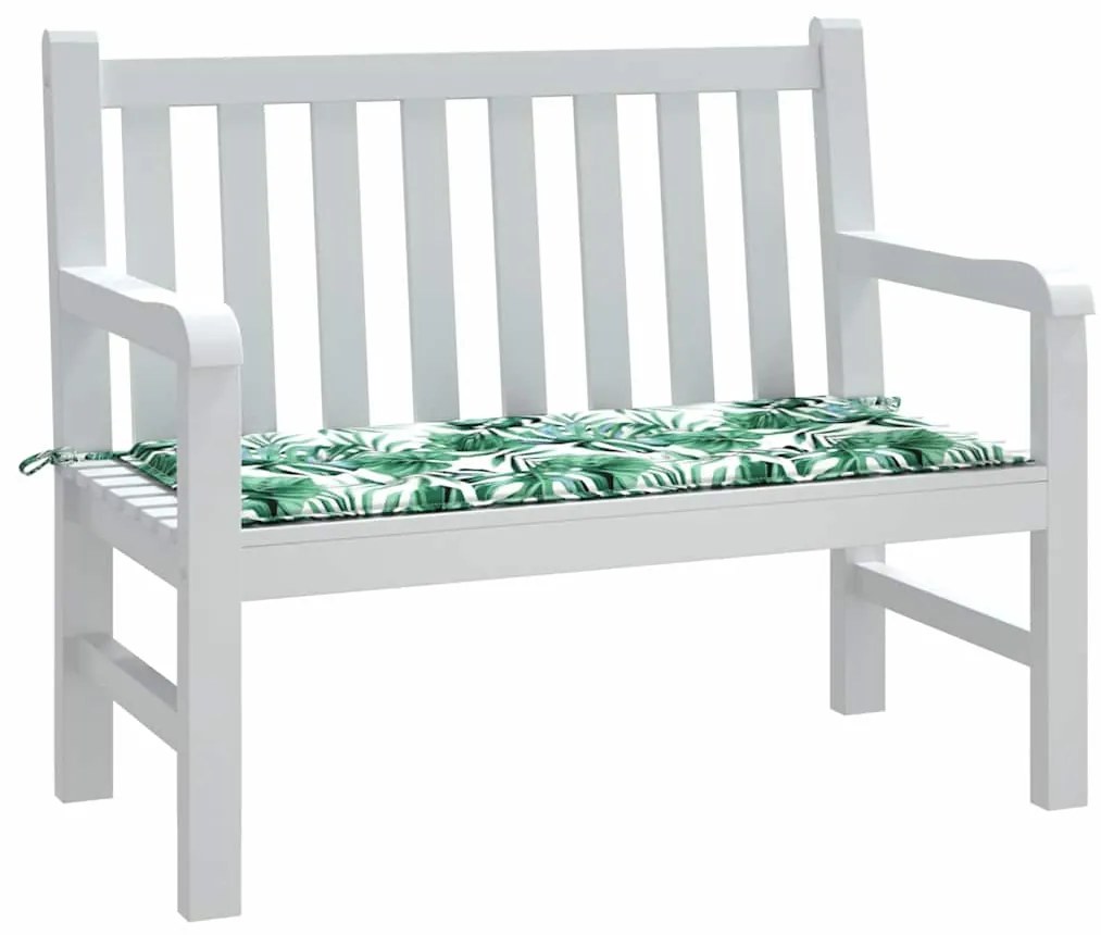 Almofada para Banco de Jardim vidaXL com Estampa de Folhas, 100x50x4 c