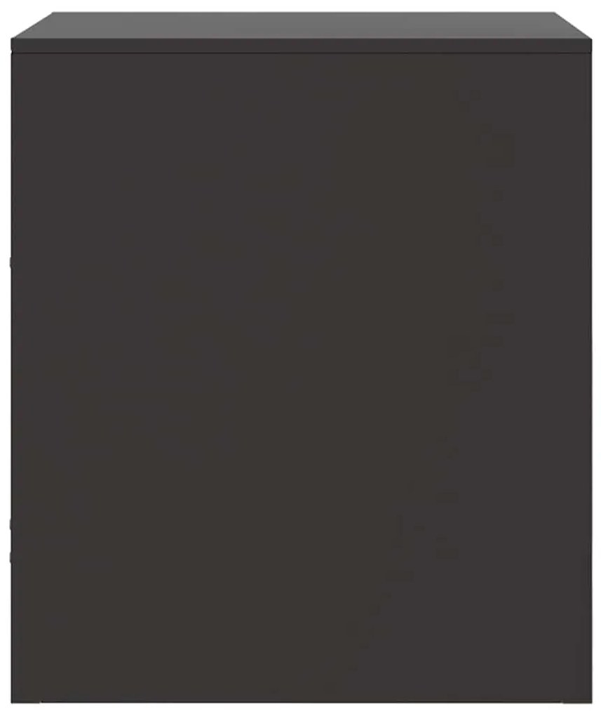 Mesas de cabeceira 2 pcs 34,5x39x44 cm aço preto