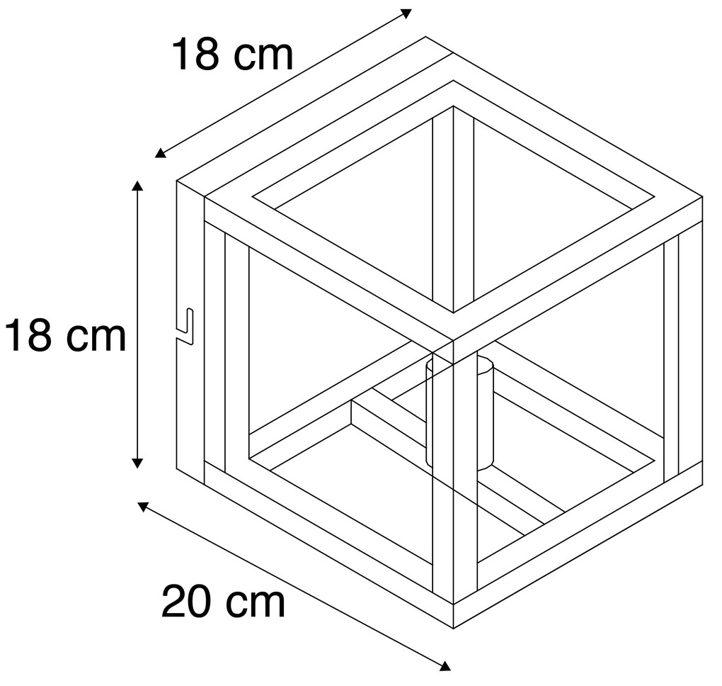 Candeeiro de parede industrial castanho ferrugem - Cage Industrial