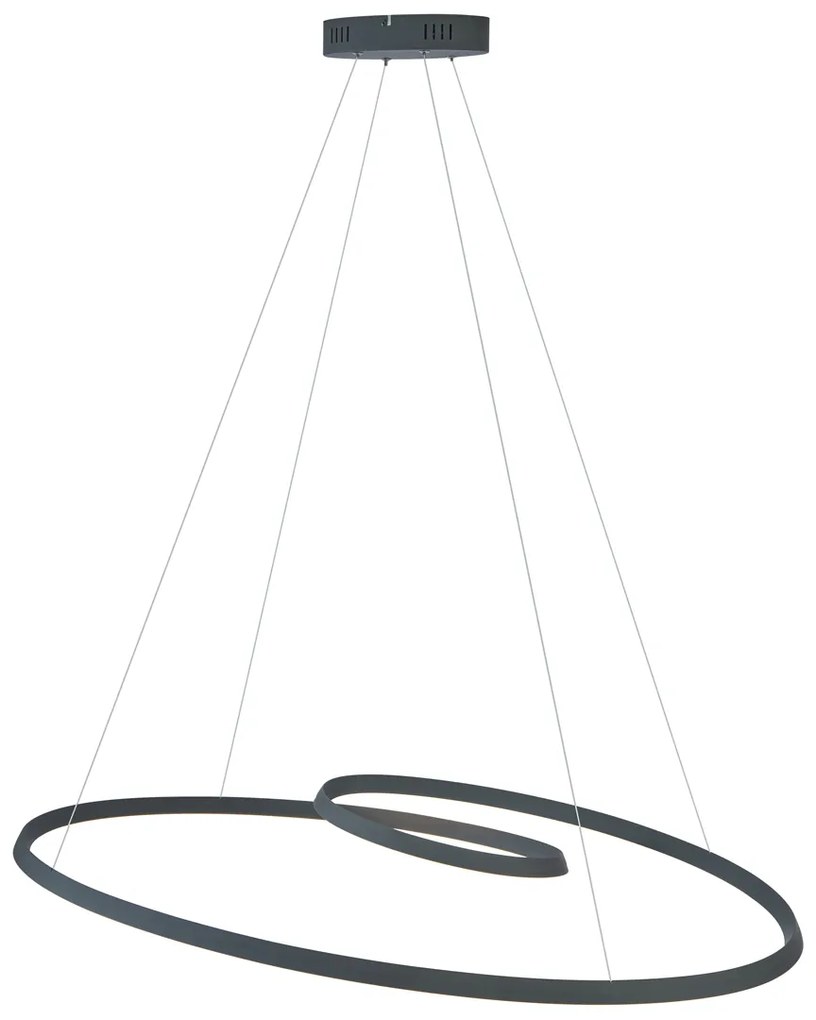 Candeeiro suspenso escandinavo preto 110cm incl. LED regulável em 3 níveis - Circuit