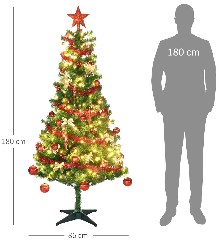 Árvore de Natal Artificial 180 cm com 150 Luzes LED Árvore de Natal co