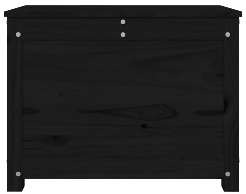 Caixa de arrumação 60x32x45,5 cm madeira de pinho maciça preto