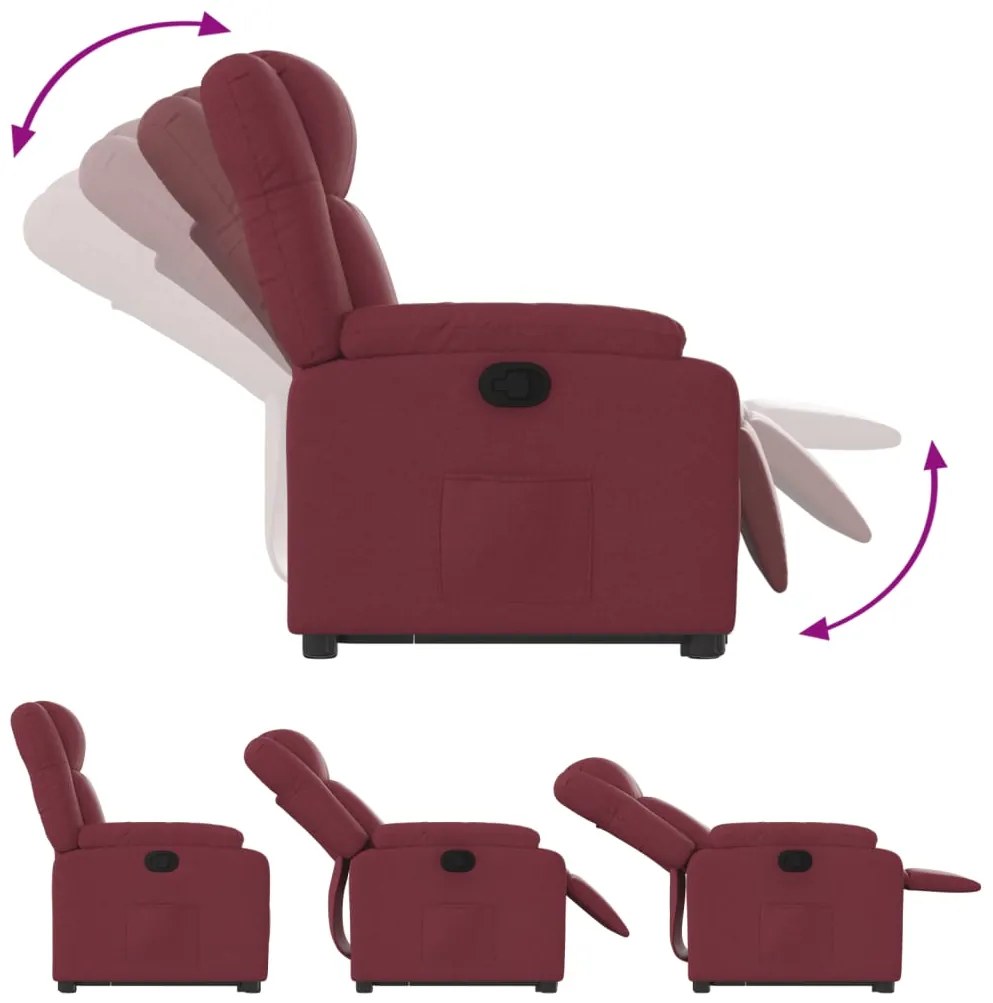 Poltrona reclinável elevatória tecido vermelho tinto