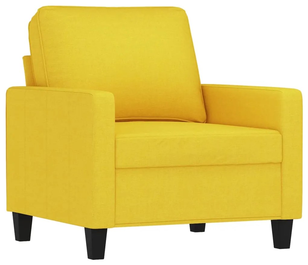 Poltrona com apoio de pés 60 cm tecido amarelo-claro
