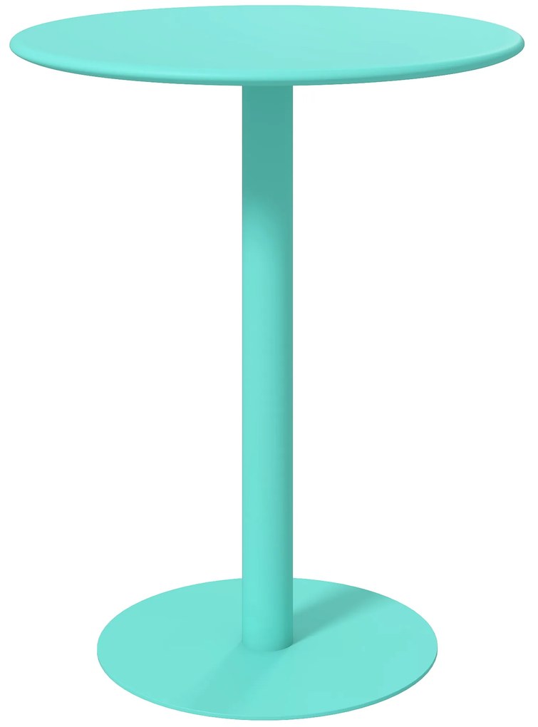 HOMCOM Mesa de Refeição Redonda para 2 Pessoas Mesa de Cozinha de Aço para Interior e Exterior Ø60x72 cm Verde | Aosom Portugal