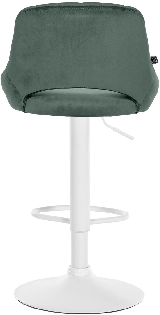 Banco alto Milet em veludo com estrutura branca 85-106 x 47 x 48 cm Verde