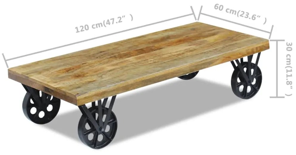 Mesa de centro madeira de mangueira 120 x 60 x 30 cm