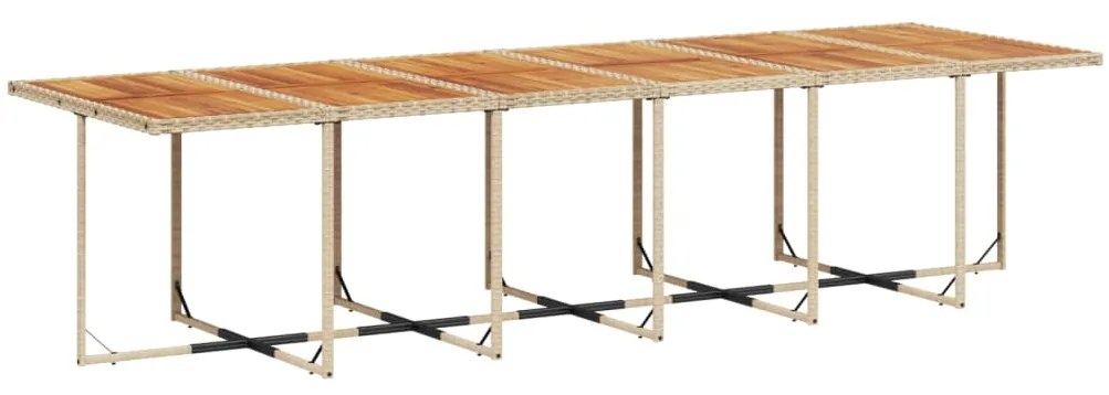 17 pcs conjunto de jantar p/ jardim c/ almofadões vime PE bege