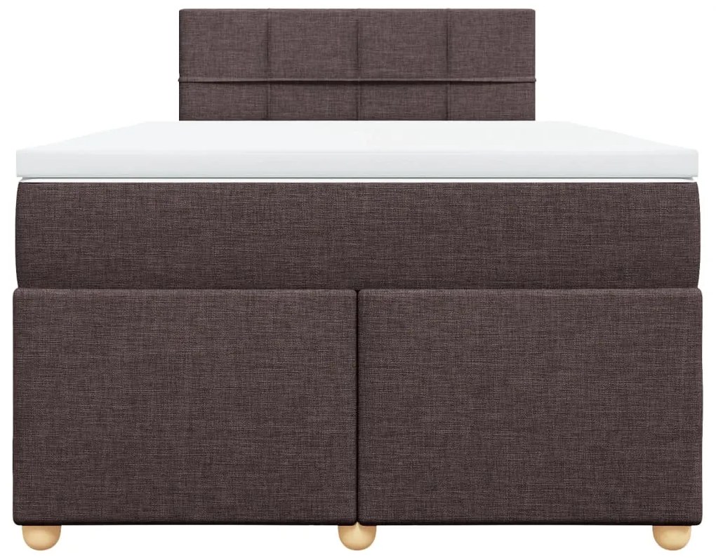 Cama com molas/colchão 120x200 cm tecido castanho-escuro
