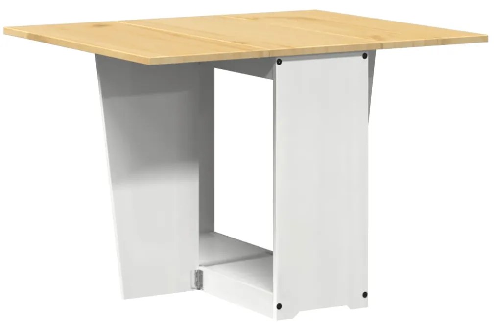 Mesa de jantar dobrável Corona madeira de pinho maciça branco