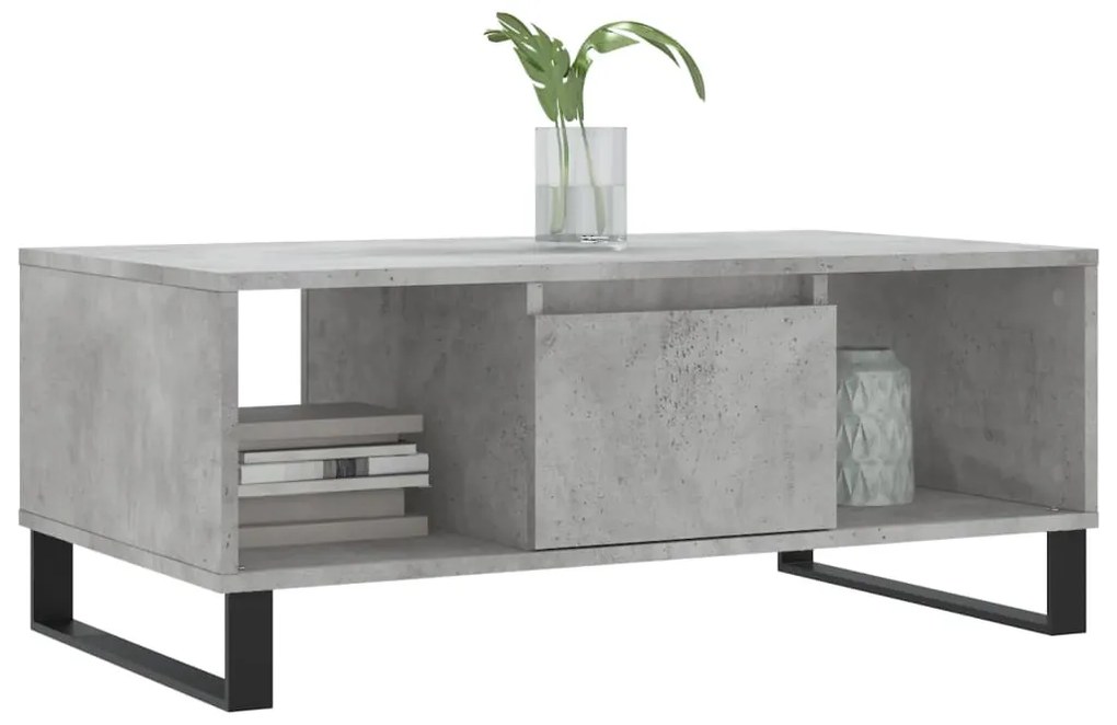 Mesa de centro 90x50x36,5 cm derivados madeira cinzento cimento
