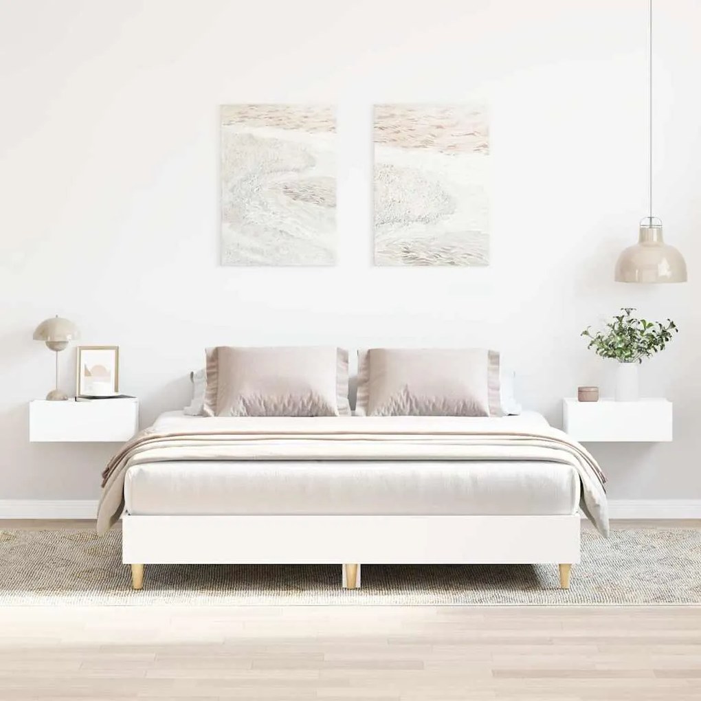 Estrutura de cama sem colchão 140x200 cm branco