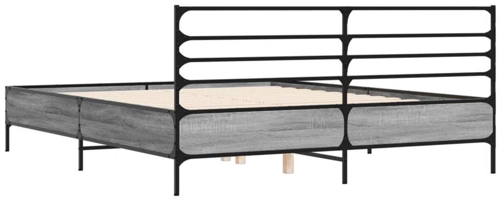 Estrutura de cama 160x200 cm derivados de madeira/metal