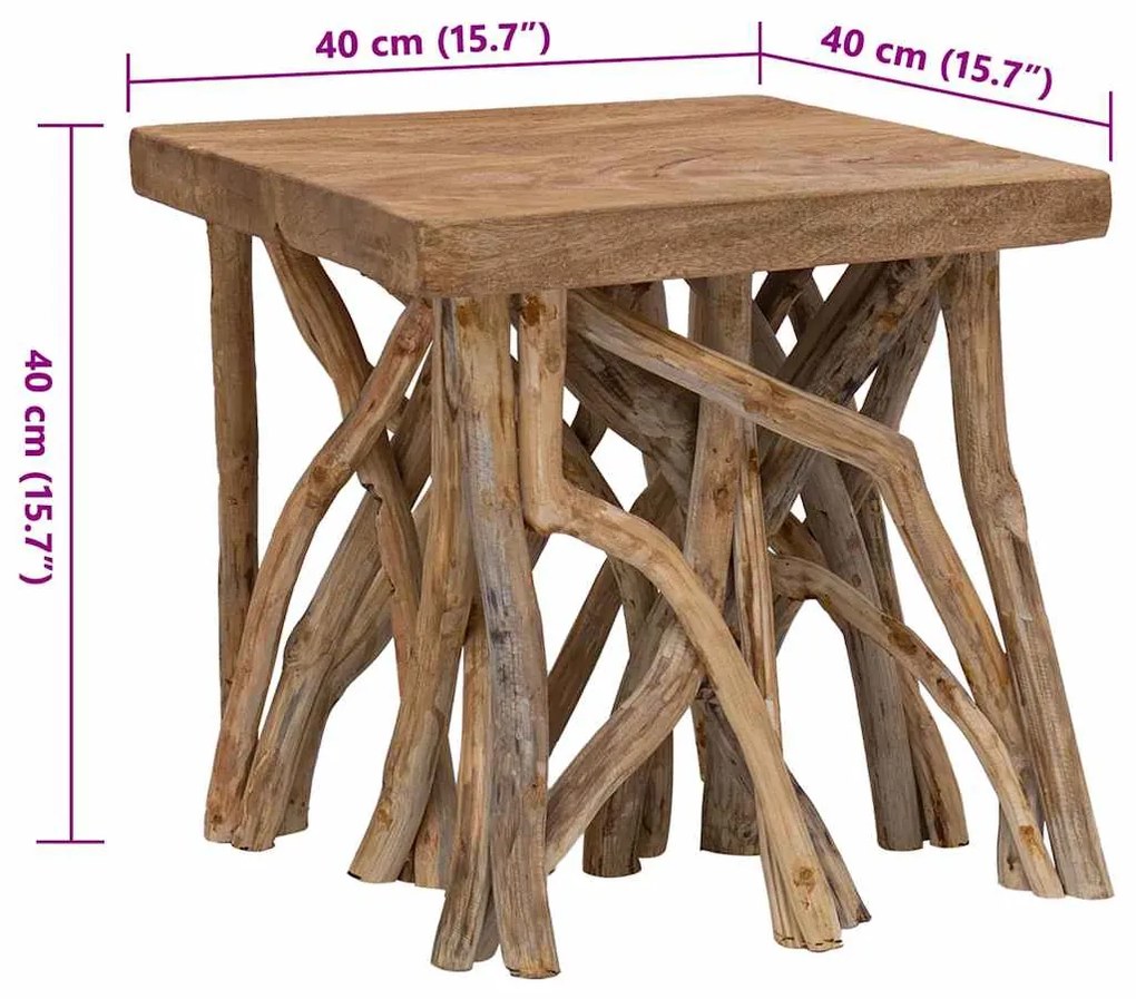 Mesa de centro de troncos 40x40x40 cm mistura madeira reciclada