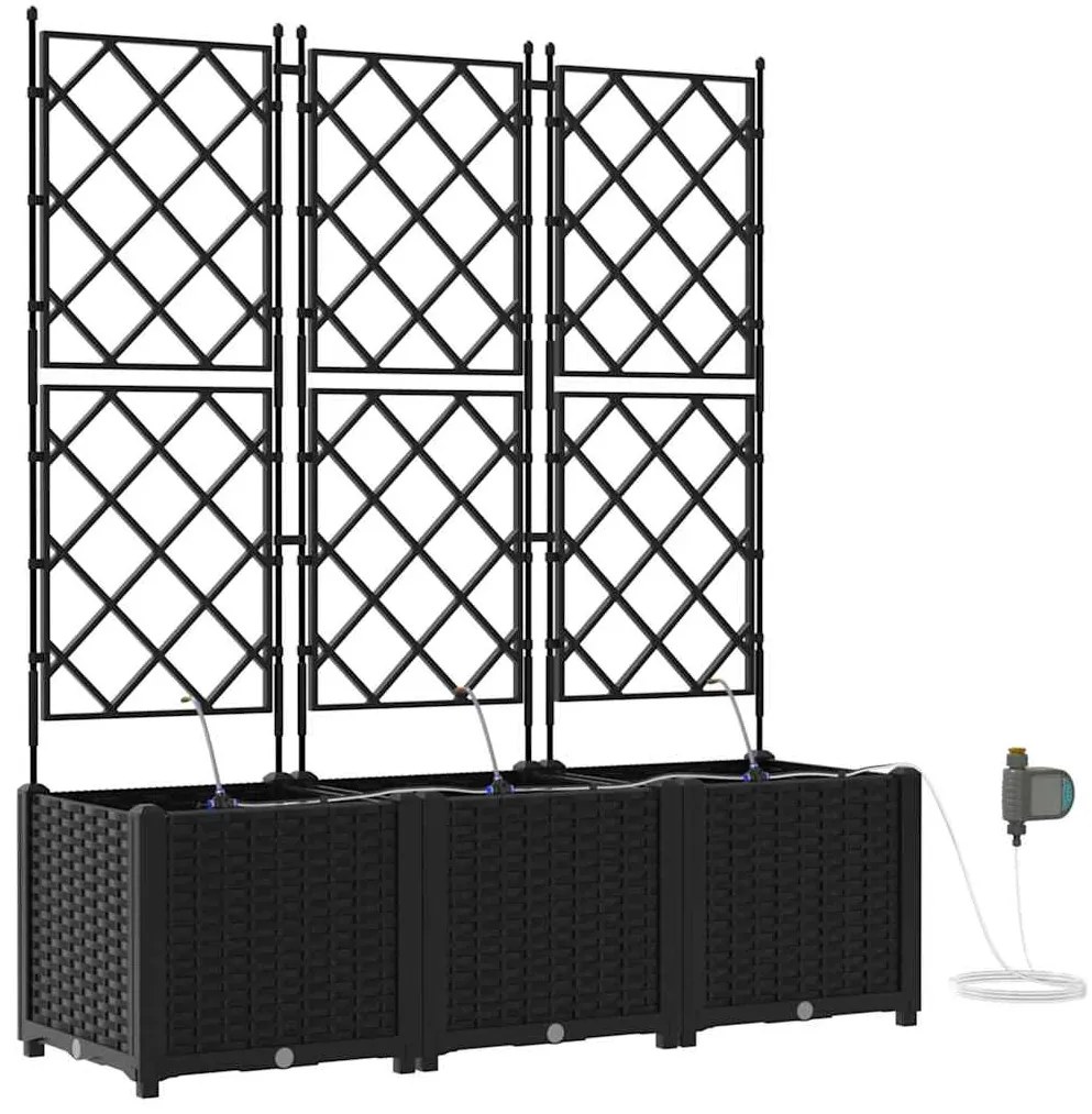 Jardineiras de Jardim 1 pc Preto 120 x 40 x 142 cm Plástico