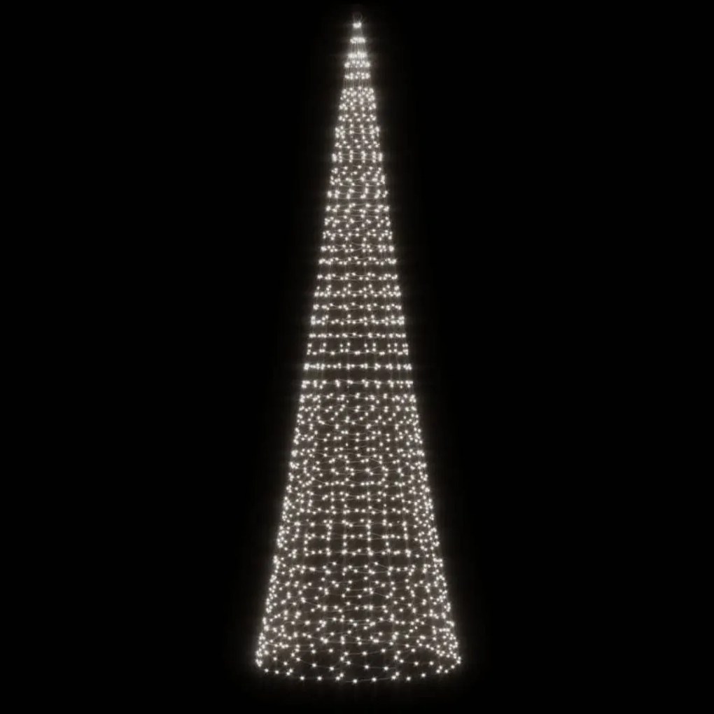 LED Árvore de Natal no mastro 1534 LEDs Branco Frio 500 cm
