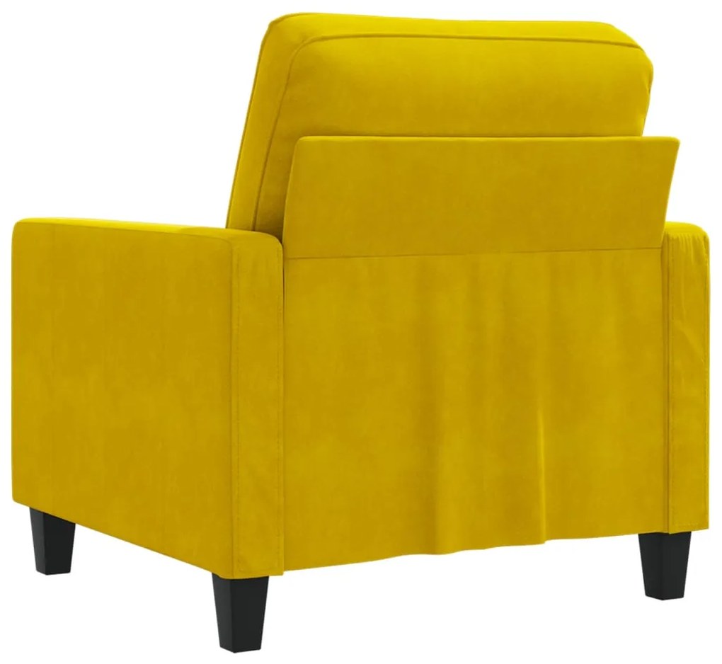 Poltrona 60 cm veludo amarelo