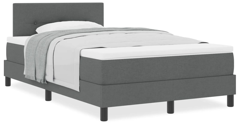 Cama Box com Colchão Cinza Escuro 120x200 cm Tecido