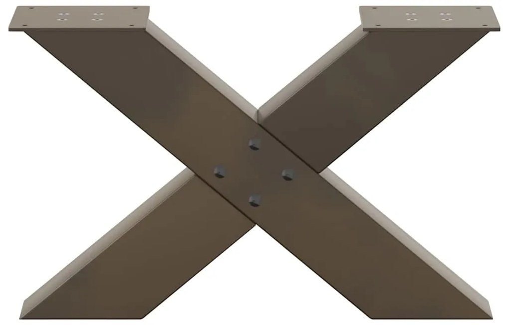 Pés para mesa de centro em formato de X, 2 peças, aço natural, 60x(30-