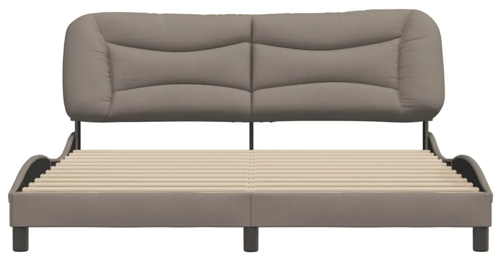 Cama sem colchão 180x200 cm tecido castanho-acinzentado