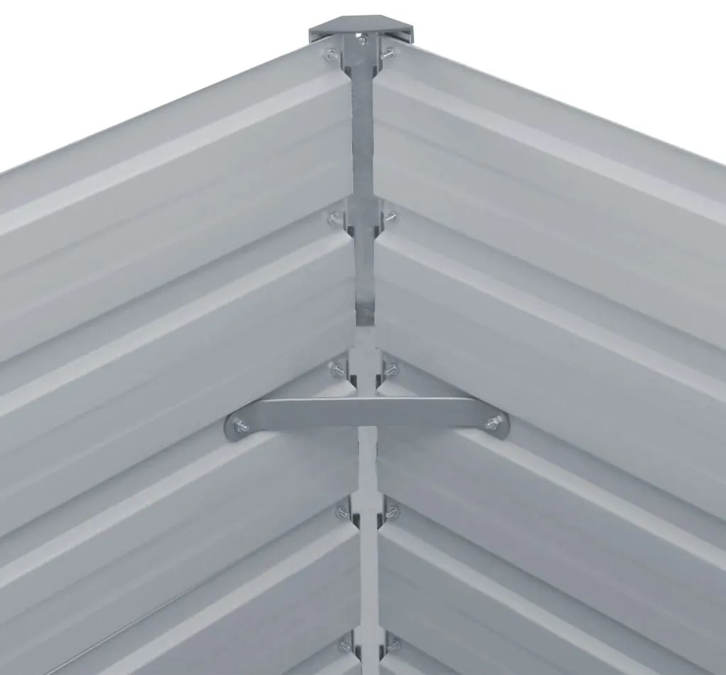 Canteiro jardim elevado 100x100x45 cm aço galvanizado castanho